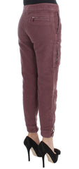 Ermanno Scervino Chic Bordeaux Capri Cropped Cargo Pants