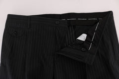 Dolce & Gabbana Blue Striped Cotton Dress Formal Pants