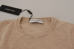 Dolce & Gabbana Elegant Beige Crewneck Wool Sweater