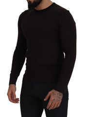 Dolce & Gabbana Elegant Brown Crewneck Cotton Sweater