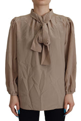 Dolce & Gabbana Elegant Silk Ascot Collar Blouse