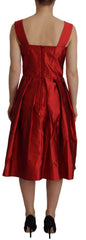 Dolce & Gabbana Radiant Red Silk A-Line Midi Dress