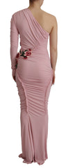 Dolce & Gabbana Elegant Pink One Shoulder Bodycon Dress