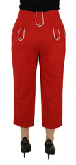 Dolce & Gabbana Elegant Red High-Waist Cropped Pants