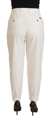 Dolce & Gabbana Elegant White High-Waist Tapered Trousers