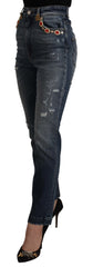 Dolce & Gabbana High Waist Skinny Designer Jeans in Blue