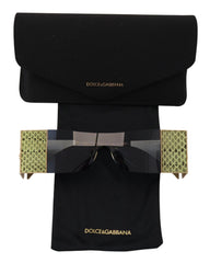 Dolce & Gabbana Gold Metal Rectangle Shades DG2263 Sunglasses