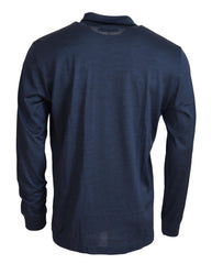 Dolce & Gabbana Sophisticated Silk Polo Sweater in Blue