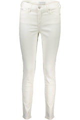 Calvin Klein White Cotton Women Jeans