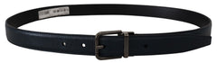 Dolce & Gabbana Elegant Dark Blue Leather Belt