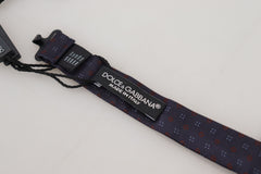 Dolce & Gabbana Blue Pattern Silk Adjustable Neck Papillon Bow Tie