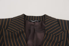 Dolce & Gabbana Elegant Striped Wool Blend Slim Blazer