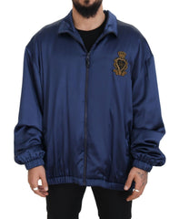 Dolce & Gabbana Regal Blue Silk Bomber Jacket