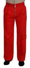 Dolce & Gabbana Stunning Red Mainline Cotton Pants