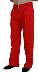 Dolce & Gabbana Stunning Red Mainline Cotton Pants