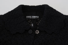 Dolce & Gabbana Black Button Down Long Blazer Cotton Jacket