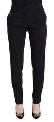 Dolce & Gabbana Elegant Black Wool-Silk Pants