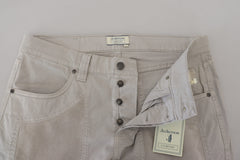 Jeckerson Elegant Gray Cotton Blend Pants