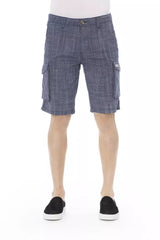 Baldinini Trend Blue Cotton Men Cargo Short