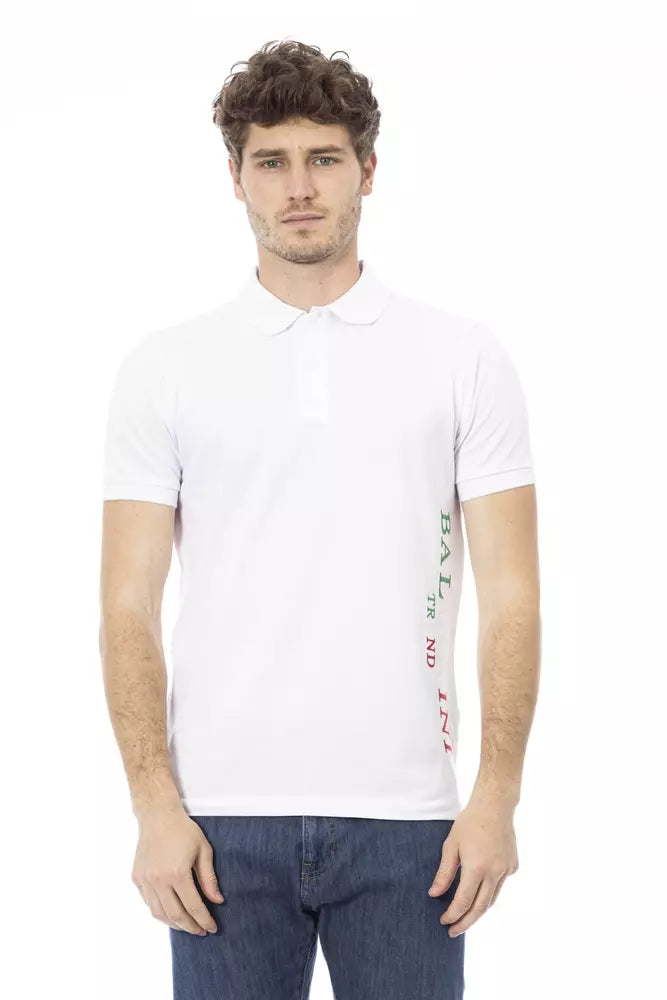 Baldinini Trend White Cotton Men Polo