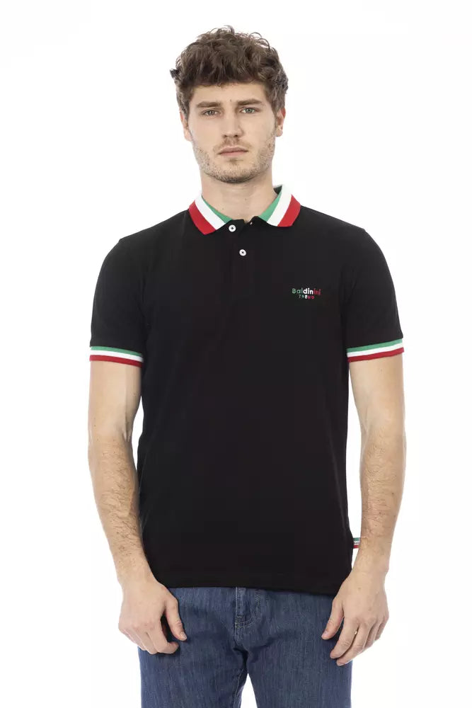 Baldinini Trend Black Cotton Men Polo