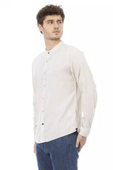 Baldinini Trend White Rayon Men Shirt