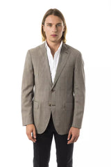 Uominitaliani Gray Wool Men Blazer