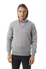 Uominitaliani Gray Wool Men Sweater