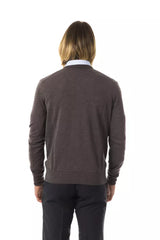 Uominitaliani Gray Merino Wool Men Sweater