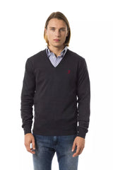 Uominitaliani Gray Merino Wool Men Sweater