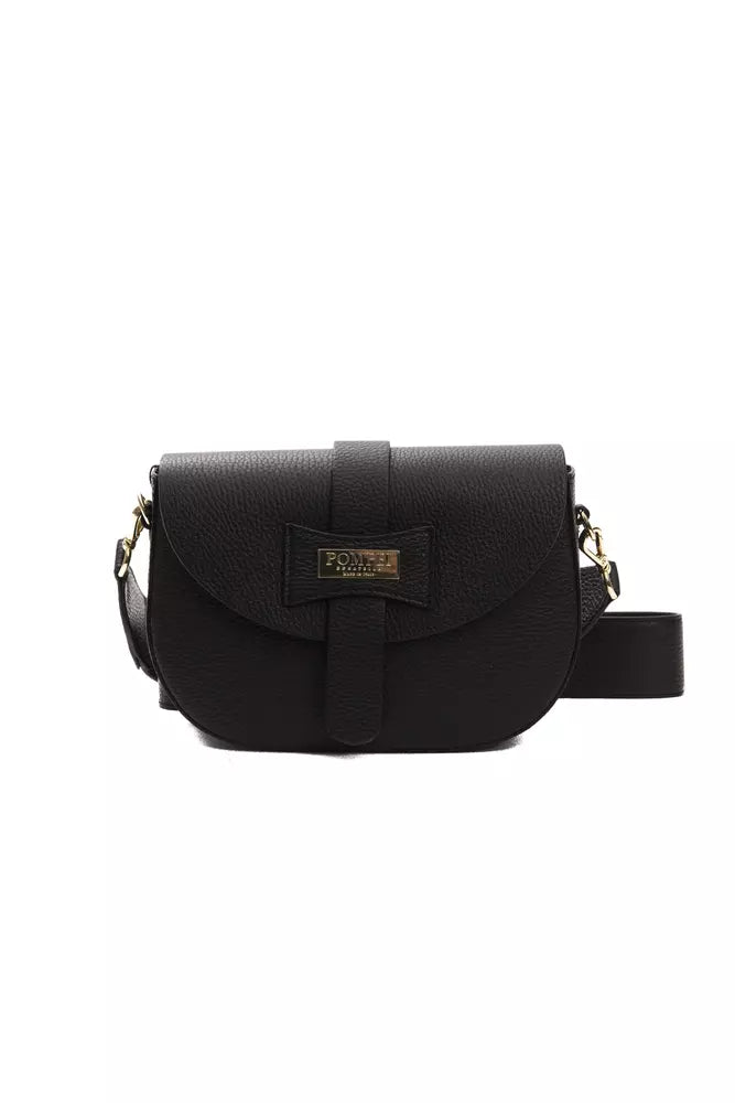 Pompei Donatella Black Leather Women Crossbody Bag