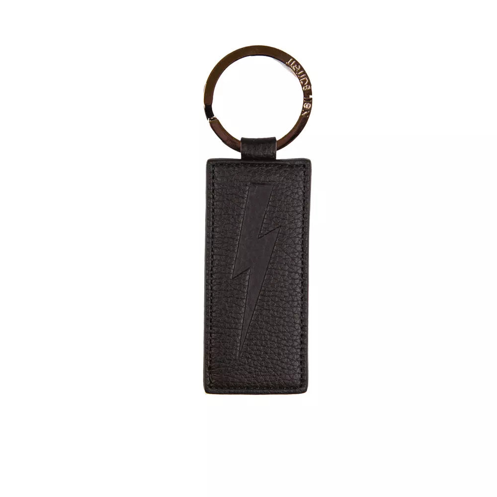 Neil Barrett "Black Leather Men Keychain"