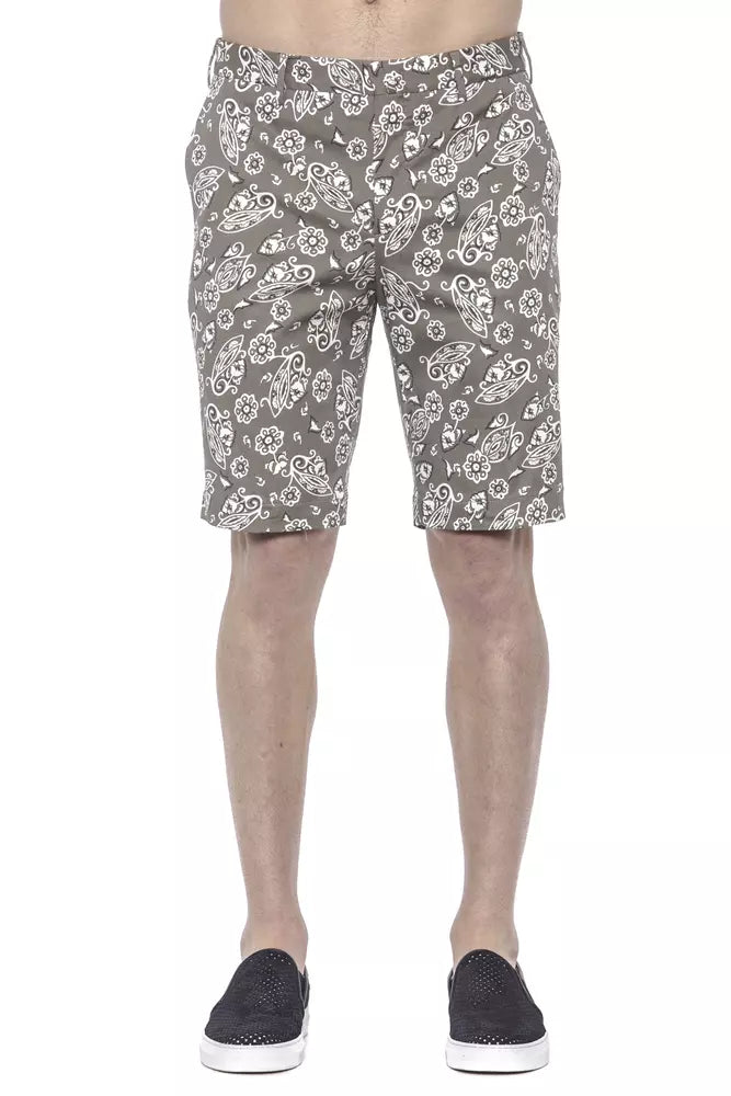 PT Torino Green Cotton Mens Bermuda Short