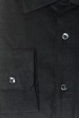 Robert Friedman Black Cotton Men Shirt