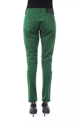 BYBLOS Green Cotton Women Slim Pant