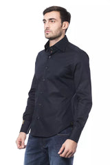 Billionaire Italian Couture Blue Cotton Men Shirt