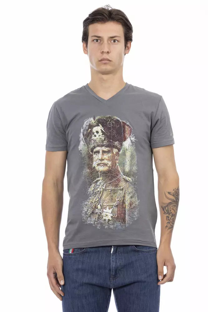 Trussardi Action Gray Cotton Mens TShirt