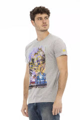 Trussardi Action Gray Cotton Men T-Shirt