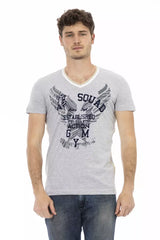 Trussardi Action Gray Cotton Men T-Shirt