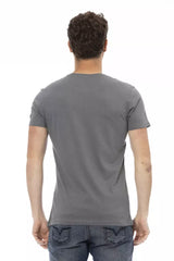 Trussardi Action Gray Cotton Men T-Shirt