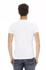 Trussardi Action White Cotton Men's V-Neck T-Shirt