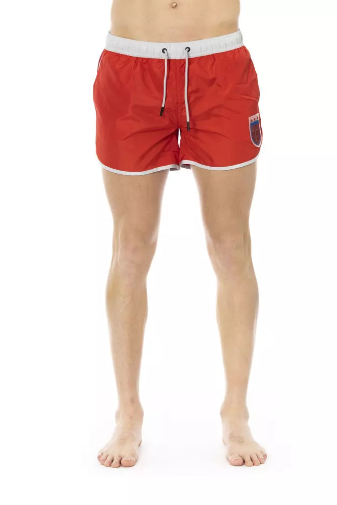 Bikkembergs Red Polyester Men Swim Short