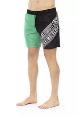 Bikkembergs Green Polyester Men Swim Short