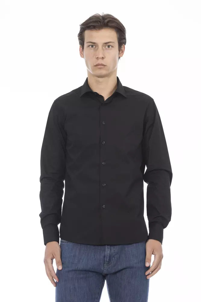 Baldinini Trend Black Cotton Men Shirt