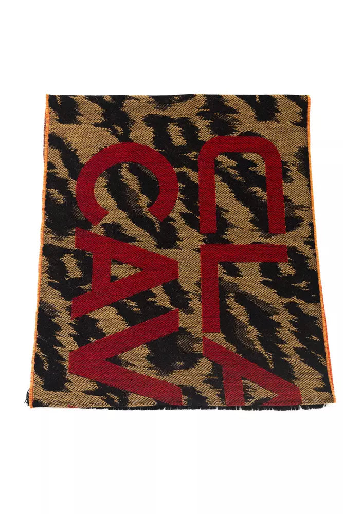 Cavalli Class Brown Wool Men Scarf