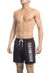 Bikkembergs Black Polyester Men Swim Short