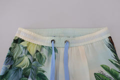 Dolce & Gabbana White Floral Printed Men Jogger Pants