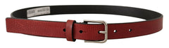 Dolce & Gabbana Elegant Maroon Italian Leather Belt