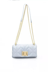 Baldinini Trend Elegant Light Blue Shoulder Bag with Golden Accents