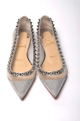 Christian Louboutin Silver Flat Point Toe Shoe